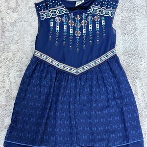 Anthropologie One September Embroidered Navy Dress | Size M | EUC